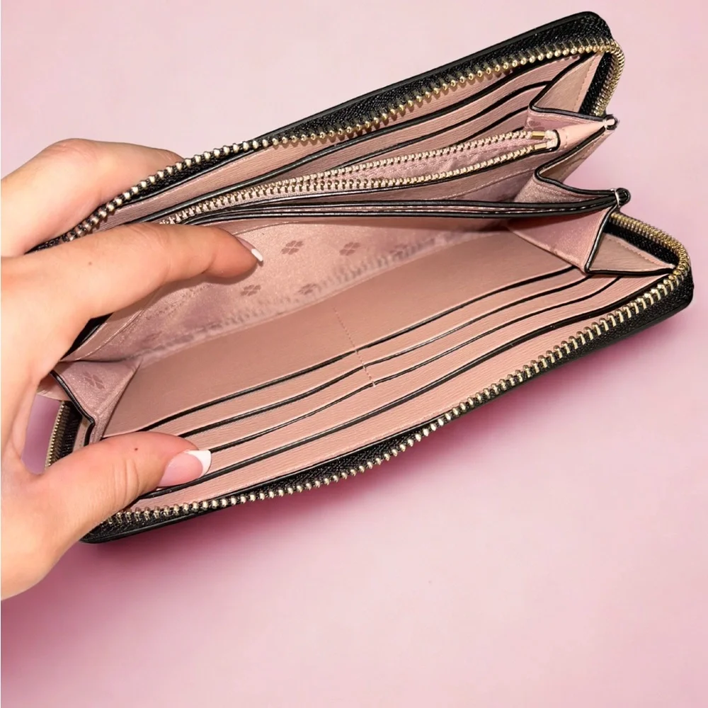 NWT Kate Spade New York | Black Zip-Around Wallet - Picture 12 of 14